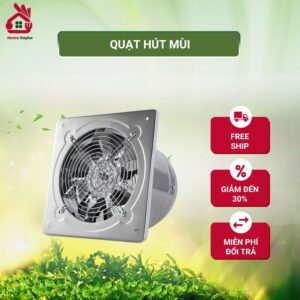 Quạt hút mùi, thông gió nhà bếp Home Hayho chất liệu inox không rỉ