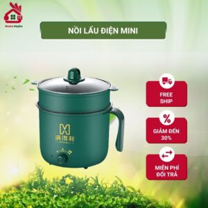 Nồi Lẩu Điện Mini 2 Tầng Kèm Giá Hấp Homehayho Đa Năng Tiện Lợi