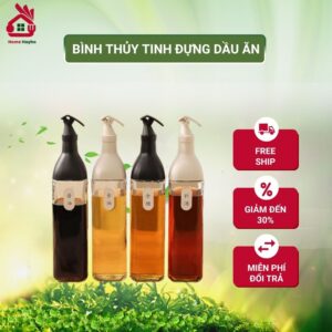 Bình thủy tinh đựng dầu ăn, nước mắm, xì dầu thông minh HomeHayho