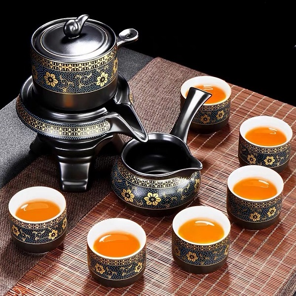 Bộ ấm chén uống trà cao cấp nhập khẩu, hiện đại màu trơn