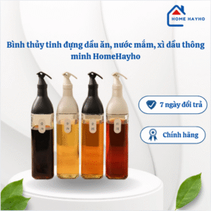 Bình thủy tinh đựng dầu ăn, nước mắm, xì dầu thông minh HomeHayho