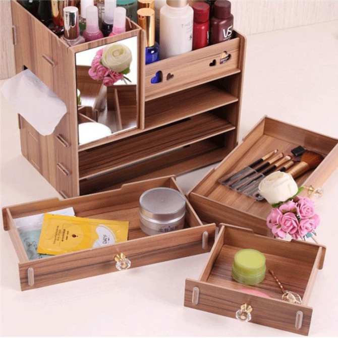 Khay đựng mỹ phẩm bằng gỗ