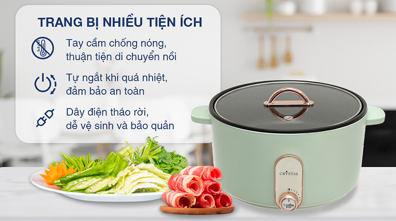 Nồi lẩu điện Crystal MS-30LT02-6 3 lít
