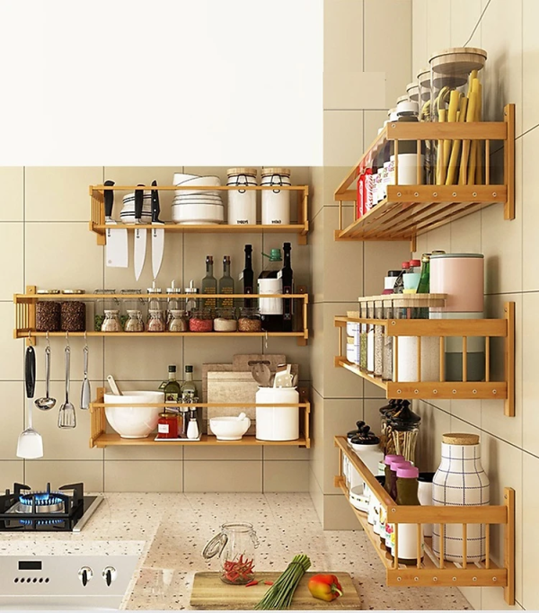Chọn kệ gỗ đựng đồ phù hợp với bếp của bạn